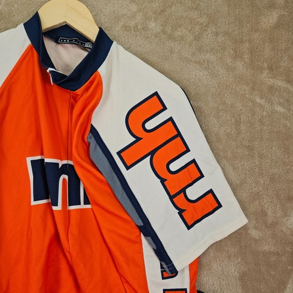 rnh bike Cycle 3/4 Zip Cycling Jersey Men's Size L Orange T-Shirt Short Sleeve - Picture 7 of 10